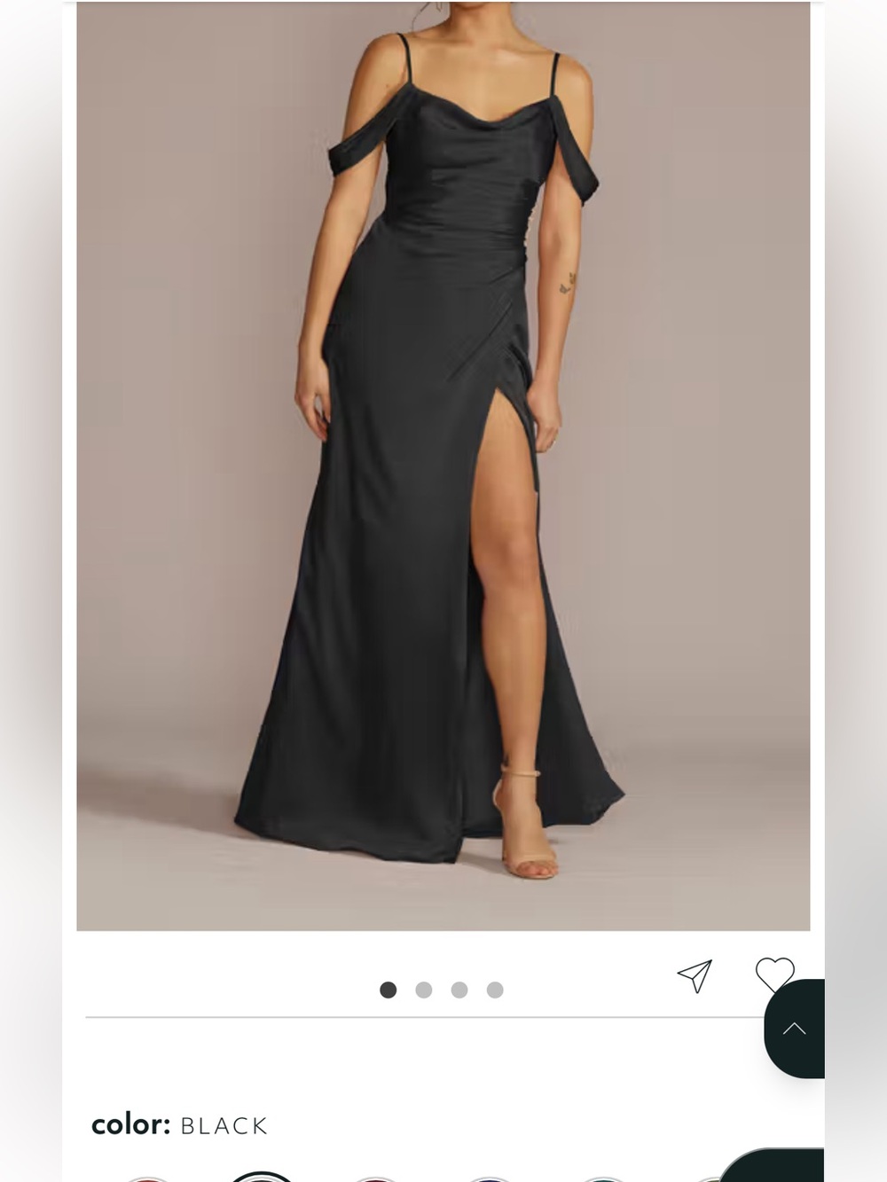 Satin Cowl Neck Black Slip Dress
